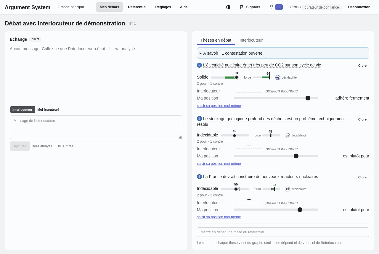 L'écran d'un débat
