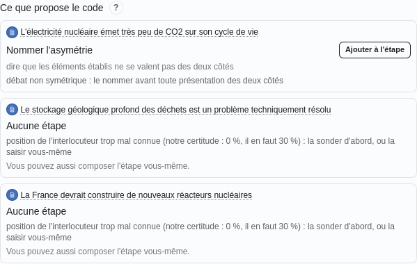 Ce que propose le code